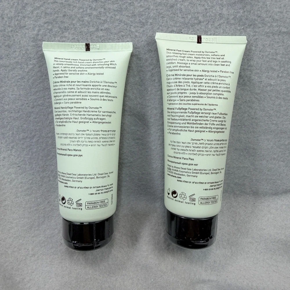 Ahava Dead Sea Water Mineral Hand Cream and Foot Cream Set 3.4oz 100ml Each